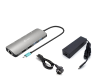 I-TEC USB-C Metal Nano 2x Display Dock PD 100W + zasilacz C31NANOHDM2D100 - 1278575 - zdjęcie 4